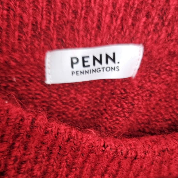 Penningtons POPPY RED Crewneck Sweater with High Side Slits Size 1X - Picture 7 of 11